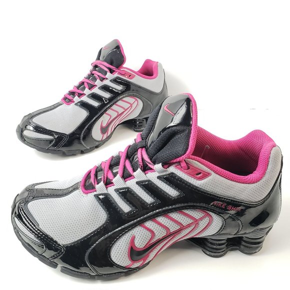 Nike Shox Lace Up Sneakers Black Grey Pink Womens Athletic Casual Shoes Size 7.5 - Picture 14 of 14